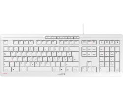 Cherry Stream tiha vodootporna tipkovnica, USB, bijelo/siva - Slika 3