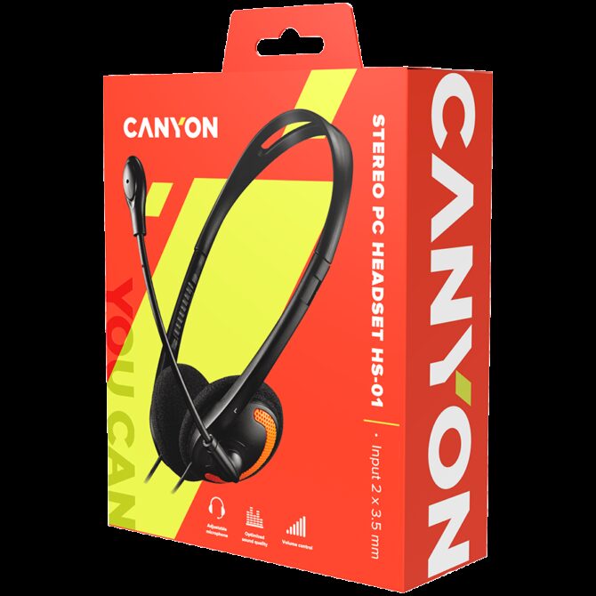 Canyon PC headset with microphone, CNS-CHS01BO