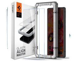 Spigen Glas.tR AlignMaster, zaštitno staklo za ekran telefona, 2 kom + okvir za instalaciju - Pixel 6 (AGL04164) - Slika 11