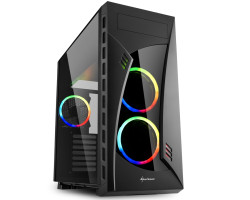 Sharkoon NIGHT SHARK RGB Midi-Tower ATX kućište bez napajanja, prozirna bočna stranica, RGB prednji/stražnji ventilatori 3×120mm, crno - Slika 17