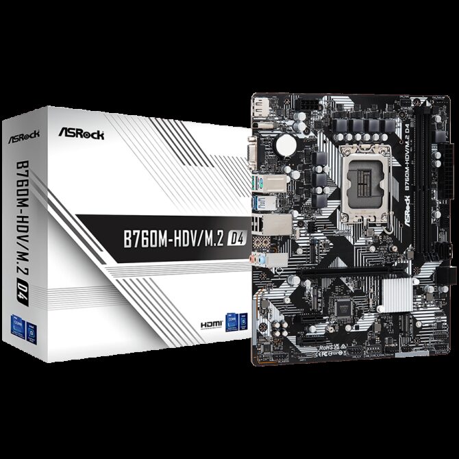 ASROCK MB Desktop B760M-HDV/M.2 D4, B760M-HDV/M.2 D4