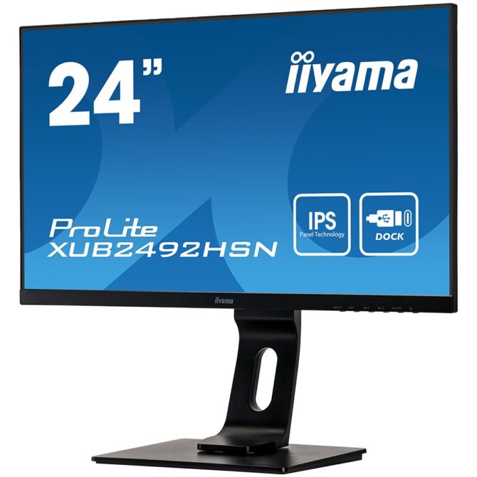 Monitor Iiyama PROLITE XUB2492HSN-B5 23.8" IPS 1920x1080 @75Hz USB-C Dock 65W + LAN, XUB2492HSN-B5 - Slika 2