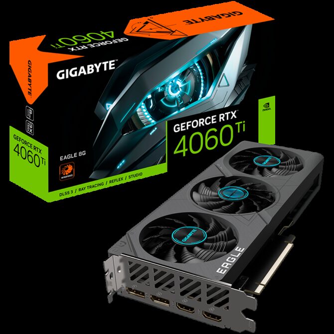 Gigabyte Video Card NVIDIA GeForce RTX 4060 TI EAGLE 8G, GV-N406TEAGLE-8GD