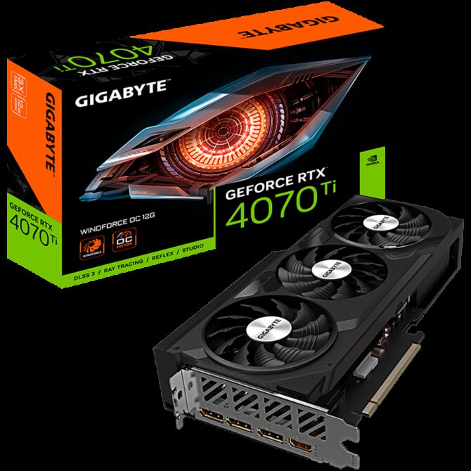 Gigabyte Video Card NVIDIA GeForce RTX 4070 Ti WINDFORCE OC 12G, GV-N407TWF3OC-12GD