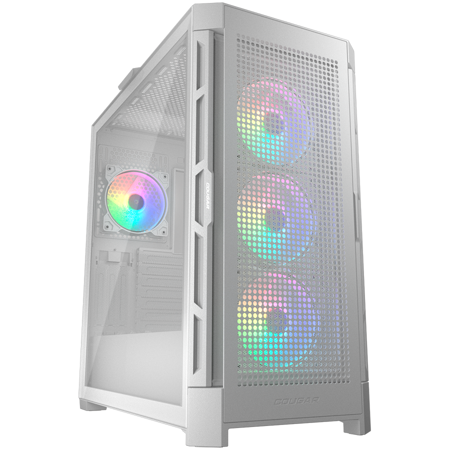 COUGAR | Duoface Pro RGB White | PC Case | Mid Tower / TG & Airflow Front Panel / 4 x ARGB Fans / TG Left Panel, CGR-DUOFACE PRO RGB W