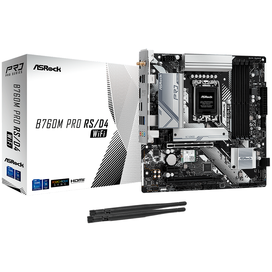 ASROCK MB Desktop B760M Pro RS Wi-Fi, B760M PRO RS/D4 WIFI