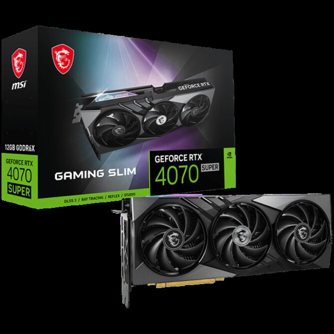 MSI Video Card Nvidia GeForce RTX 4070 SUPER 12G Gaming X SLIM, RTX 4070 SUPER 12G Gaming X SLIM