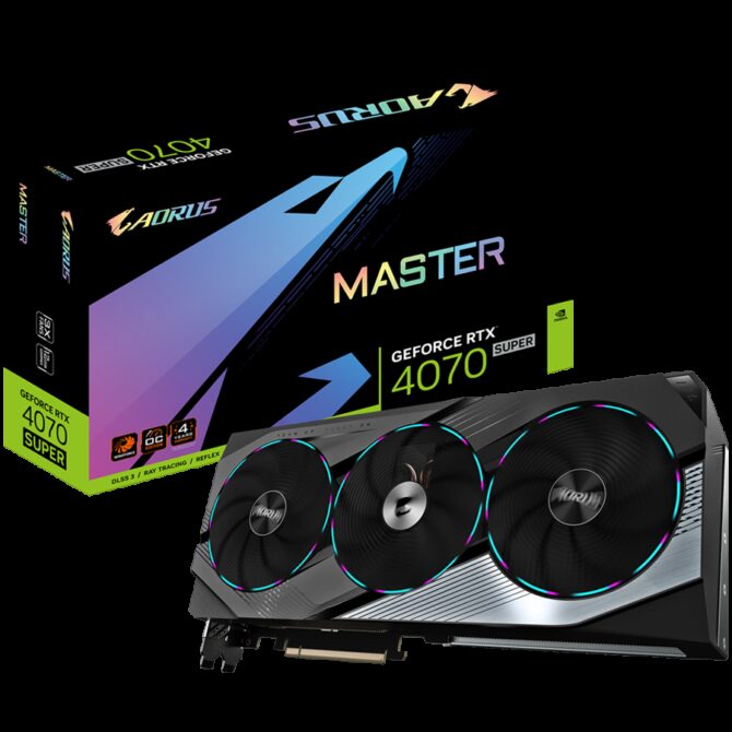 Gigabyte Video Card NVIDIA GeForce RTX 4070 SUPER AORUS MASTER 12GB, GV-N407SAORUS M-12GD