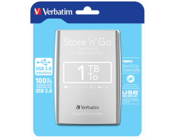 Verbatim 2.5" Store'n'Go 1TB vanjski HDD, USB3.0 Gen1, srebrni - Slika 5