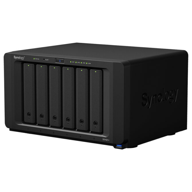 Synology DS1621+ DiskStation 6-bay All-in-1 NAS server, 2.5"/3.5" HDD/SSD/M.2 podrška, Wake on LAN/WAN, 4×G-LAN