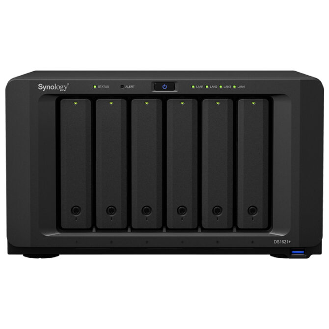 Synology DS1621+ DiskStation 6-bay All-in-1 NAS server, 2.5"/3.5" HDD/SSD/M.2 podrška, Wake on LAN/WAN, 4×G-LAN