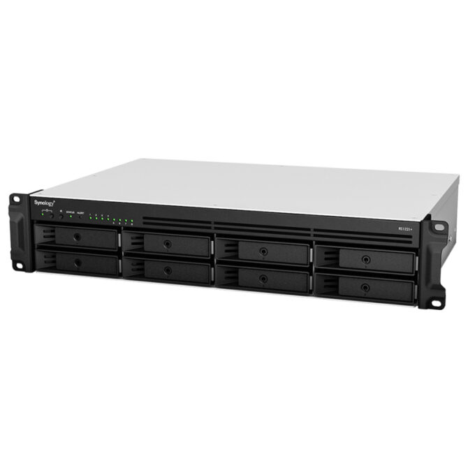 Synology RS1221+ RackStation 8-bay NAS server, 4GB DDR4, Hot-Swap 2.5"/3.5" HDD, 4xG-LAN, USB3.2 Gen1×2, eSATA×1