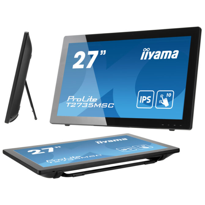 Iiyama 27" T2735MSC-B3, 1920×1080 IPS LED, PCAP 10P Touchscreen, 5ms, VGA/HDMI/DP, USB3.0×2, Webcam, zvučnici, crni - Slika 3