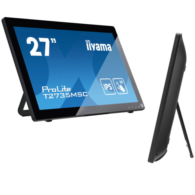 Iiyama 27" T2735MSC-B3, 1920×1080 IPS LED, PCAP 10P Touchscreen, 5ms, VGA/HDMI/DP, USB3.0×2, Webcam, zvučnici, crni - Slika 4