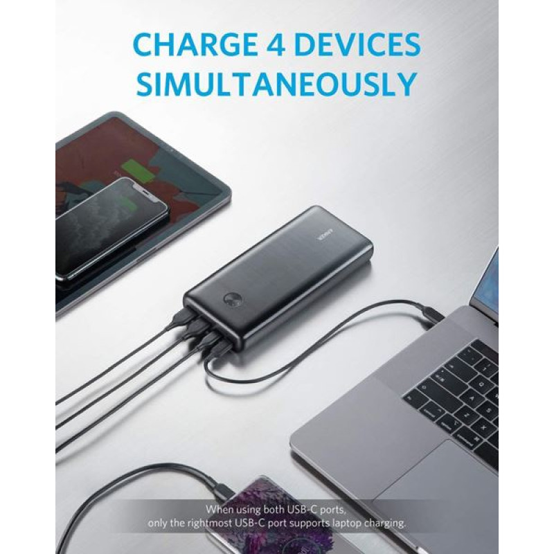 Anker PowerCore III Elite 25600mAh PD prijenosni punjač, PowerIQ, VoltageBoost (2.4A), 2×USB(A), 2×USB-C 87W (input+output+PD), bez adaptera, A1291H11 - Slika 3