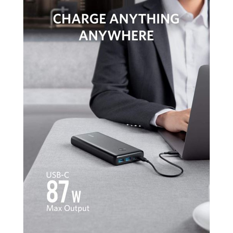 Anker PowerCore III Elite 25600mAh PD prijenosni punjač, PowerIQ, VoltageBoost (2.4A), 2×USB(A), 2×USB-C 87W (input+output+PD), bez adaptera, A1291H11 - Slika 4