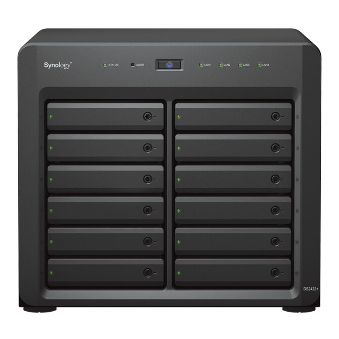 Synology DS2422+ DiskStation 12-bay NAS server, 2.5"/3.5" HDD/SSD podrška, Hot Swappable HDD, Wake on LAN/WAN, Link Aggregation, 4GB DDR4, 4×G-LAN