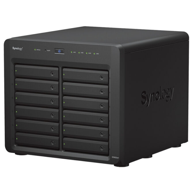 Synology DS3622xs+ DiskStation 12-bay NAS server, 2.5"/3.5" HDD/SSD podrška, Hot Swappable HDD, Wake on LAN/WAN, 16GB DDR4, 2×G-LAN/2×10GbE, USB3.2 Gen 1