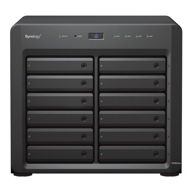 Synology DS3622xs+ DiskStation 12-bay NAS server, 2.5"/3.5" HDD/SSD podrška, Hot Swappable HDD, Wake on LAN/WAN, 16GB DDR4, 2×G-LAN/2×10GbE, USB3.2 Gen 1