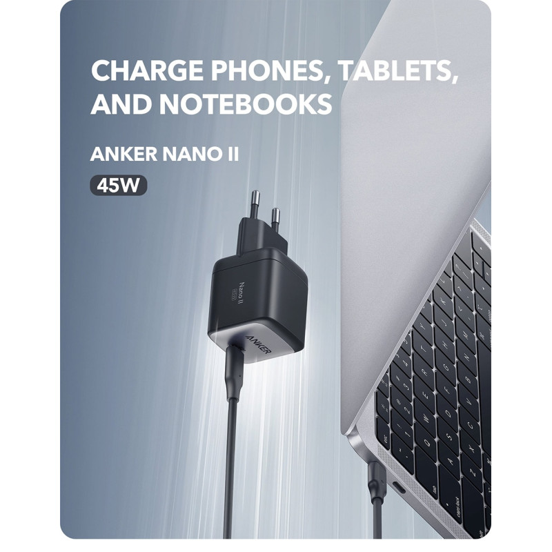 Anker 713 Nano II 45W GaN II PPS Power IQ USB-C zidni punjač za mobilne uređaje, A2664G11 - Slika 2