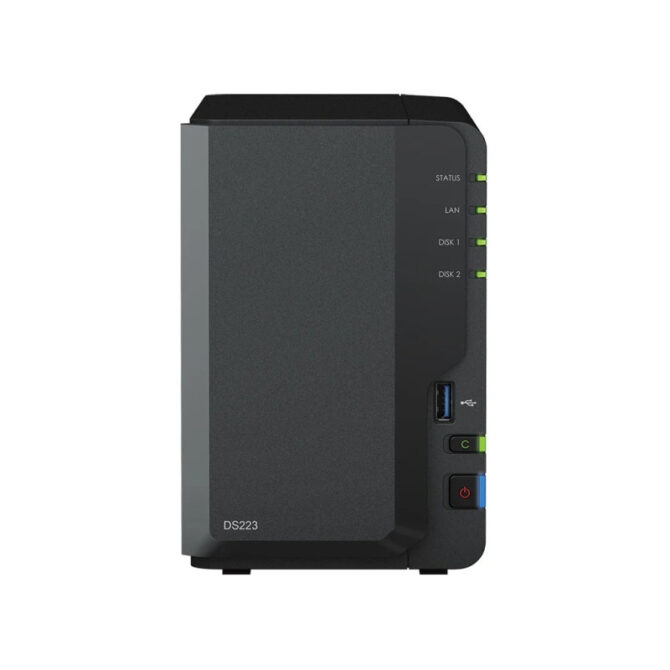 Synology DS223 DiskStation 2-bay NAS server, 2.5"/3.5" HDD/SSD podrška, Hot Swappable HDD, Wake on LAN/WAN, 2GB, 1×1GbE