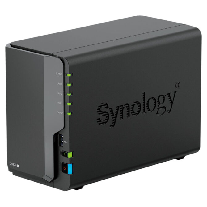 Synology DS224+ DiskStation 2-bay All-in-1 NAS server, 2.5"/3.5" HDD/SSD podrška, Hot Swappable HDD, Wake on LAN/WAN, 2GB, 2×1GbE