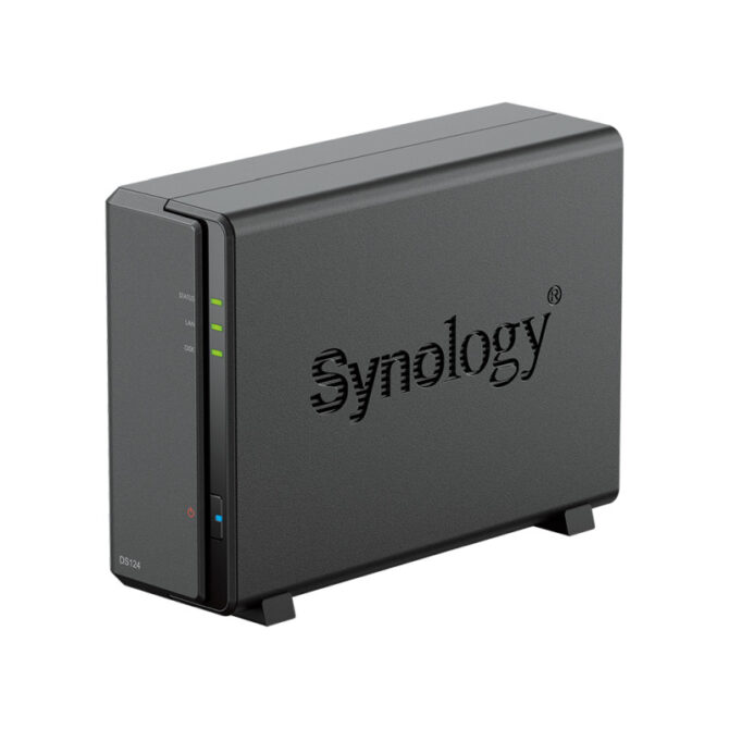 Synology DS124 DiskStation 1-bay NAS server, 2.5"/3.5" HDD/SSD podrška, Wake on LAN/WAN, 1GB DDR4, 1×1GbE, 2×USB3.2 Gen1