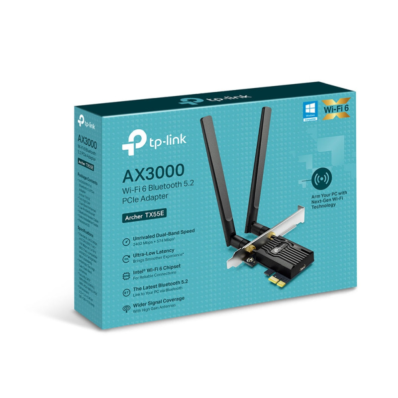 TP-Link AX3000 Archer TX55E bežični Dual-Band Wi-Fi 6 BT5.2 PCI-E adapter 574Mbps/2402Mbps, Archer TX55E - Slika 5