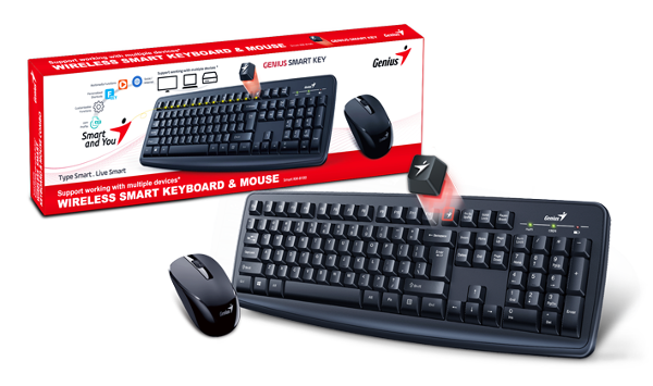 Genius KM-8100, bežična tipkovnica i miš, crna