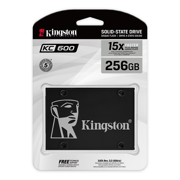 Kingston SSD KC600, R550/W500,256GB, 7mm, 2.5″