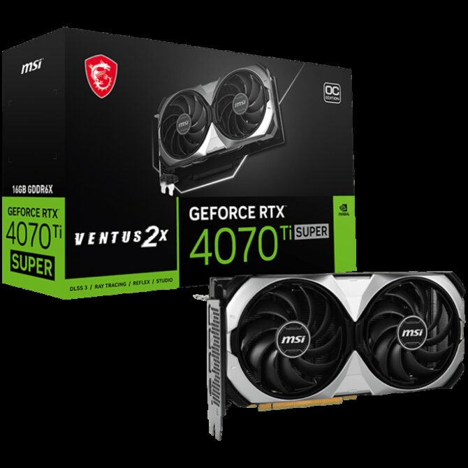 MSI Video Card NVIDIA GeForce RTX 4070 Ti SUPER VENTUS 2X 16G OC, RTX 4070 TI SUPER 16G VENTUS 2X OC