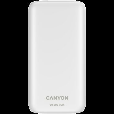 Canyon power bank PB-301 LED 30000 mAh PD 20W QC 3.0 Bijeli, CNE-CPB301W
