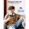 UGREEN Nexode Mini GaN II Tech zidni punjač 30W, USB-C, PD3.0/QC4.0+, sivi - Slika 3