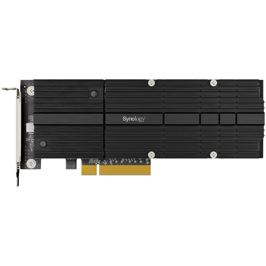 Synology M2D20 Dual-slot M.2 SSD adapter card for cache acceleration; PCIe 3.0 x8; PCIe NVMe; Form Factor 22110 /2280; 5 yr warranty, M2D20