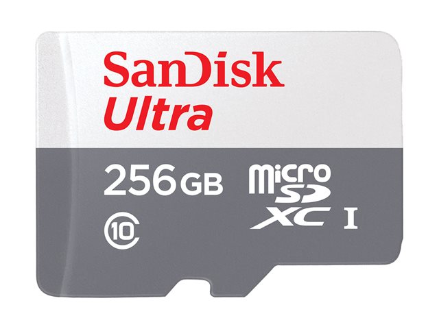 Sandisk 256GB Ultra microSDXC + SD Adpt, SDSQUNR-256G-GN6TA