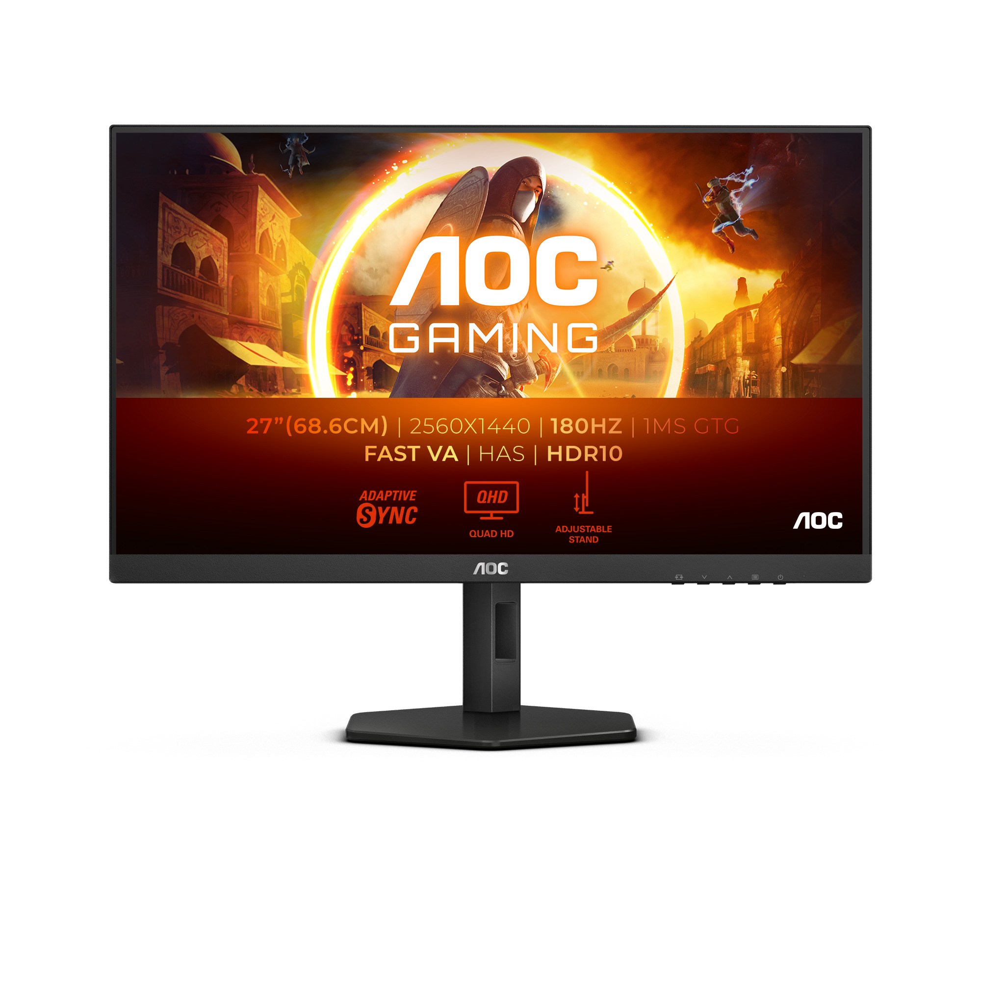 Monitor AOC Q27G4XN, IPS 27″, DP, 2xHDMI, HAS, 180Hz, QHD