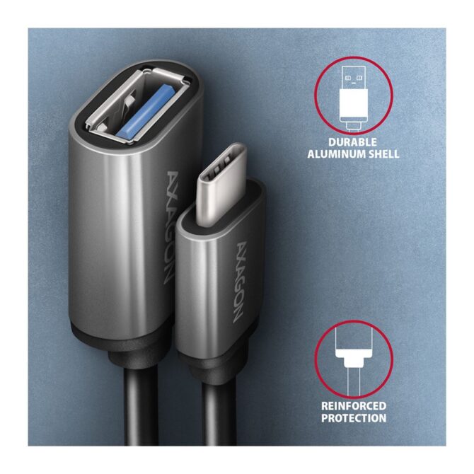 CC USB-CM 3.2Gen1 -> USB-AF, 0,2m, Crna, RUCM-AFAC, AXA - Image 2