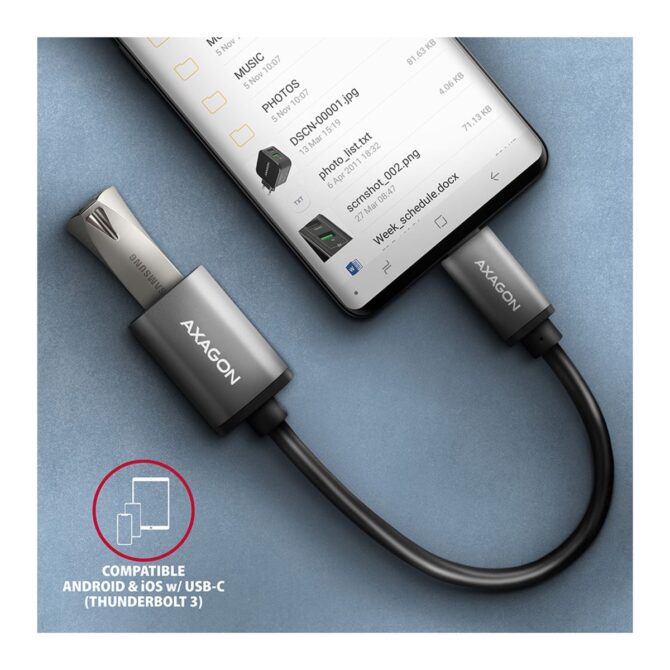 CC USB-CM 3.2Gen1 -> USB-AF, 0,2m, Crna, RUCM-AFAC, AXA - Image 4