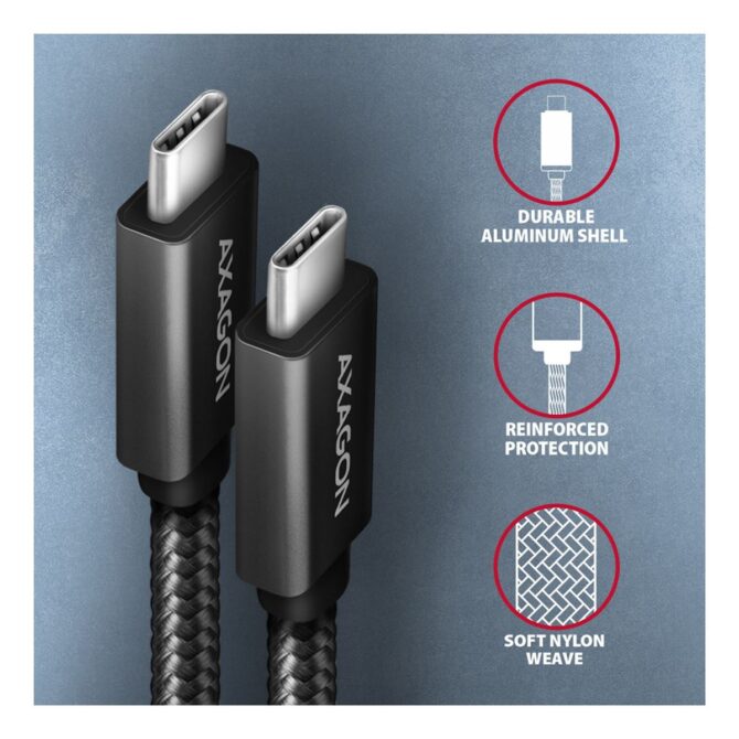 CC USB CM 3.1Gen2 <> USB CM, 1m, Crna, BUCM32-CM10AB, AXA - Image 2