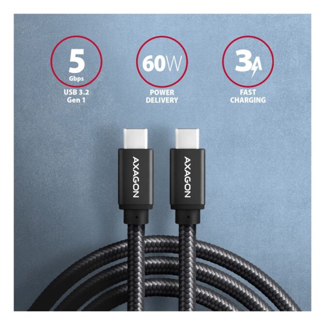 CC USB CM 3.1Gen1 <> USB CM, 1m, Crna, BUCM3-CM10AB, AXA - Image 2