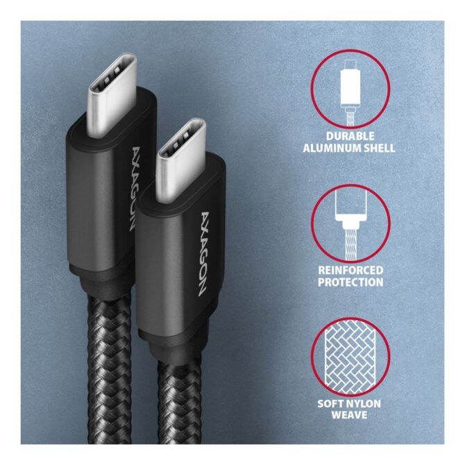 CC USB CM 3.1Gen1 <> USB CM, 1m, Crna, BUCM3-CM10AB, AXA - Image 3