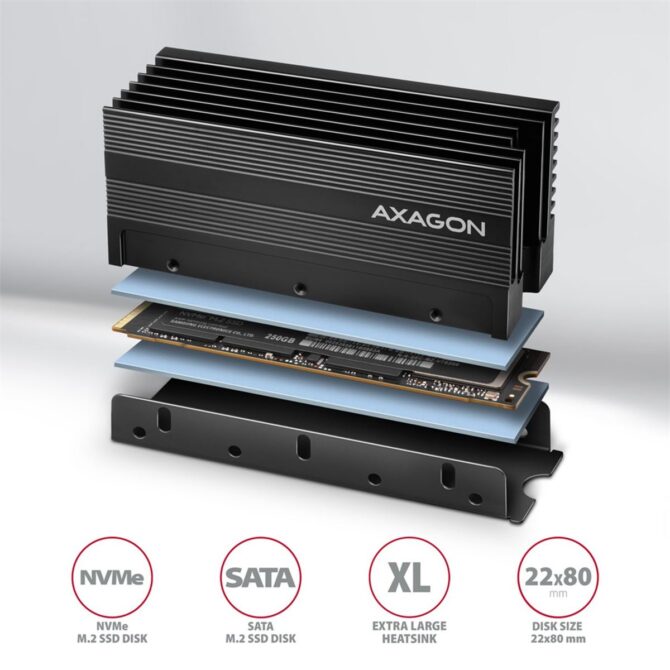 Axagon CLR-M2XL passive - M.2 SSD, 80mm SSD - Image 2