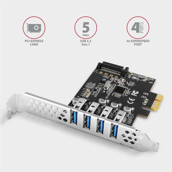 Axagon PCEU-43RS PCIe Adapter 4x USB3.0 - Image 2