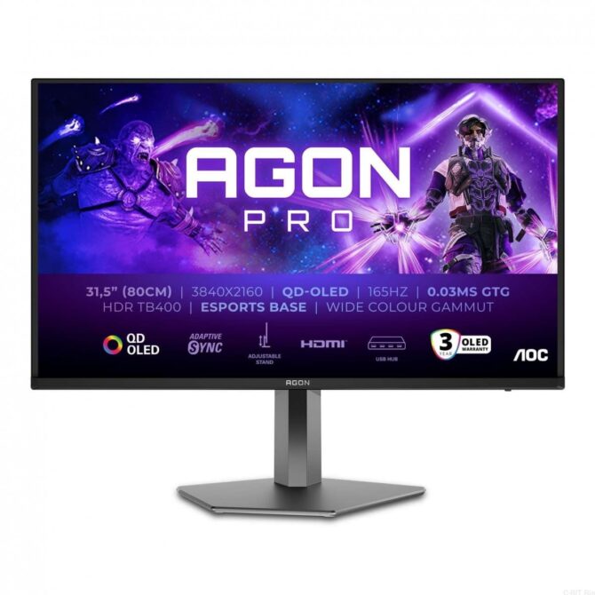 Monitor AGON AG326UD, 31,5", OLED, 2XHDMI, 2xDP, 4K, 165Hz