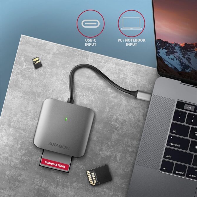 Čitač pametnih kartica Axagon CRE-S3C SUPERSPEED USB-C UHS-II READER - Image 5