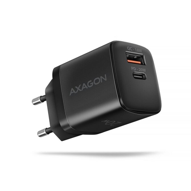 Axagon ACU-PQ20 zidni punjač 1 x QC 4+ i 1 x Type C, 20W, crni