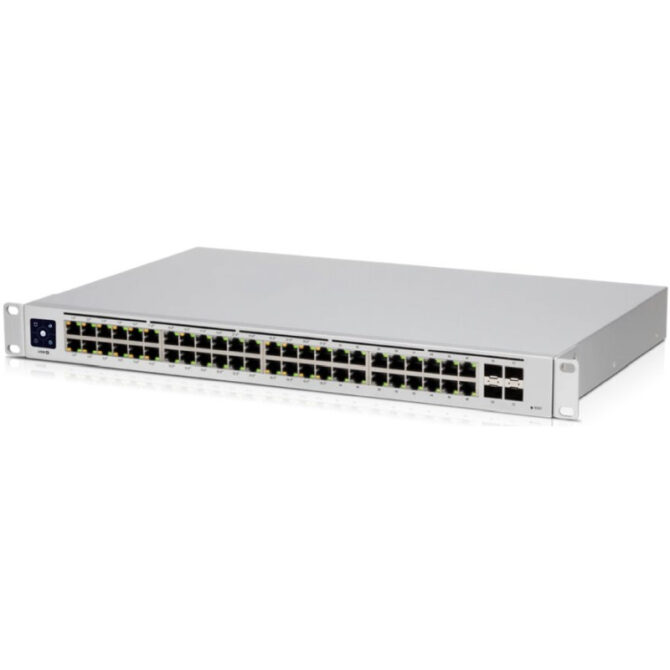 Ubiquiti UniFi Managed 48-port Gigabit Switch, 4×10G SFP+, Touchscreen LCD, Rackmount (USW-PRO-48) - Image 2