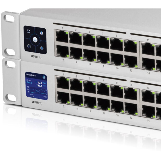 Ubiquiti UniFi Managed 48-port Gigabit Switch, 4×10G SFP+, Touchscreen LCD, Rackmount (USW-PRO-48) - Image 4