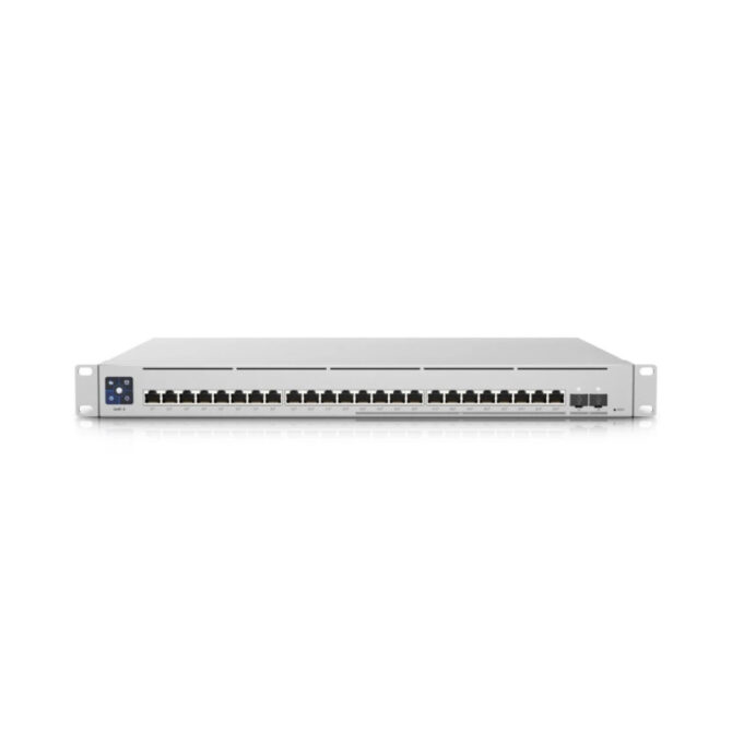 Ubiquiti UniFi Enterprise 24-port Gigabit PoE L3 Switch, 12×100/1000/2500Mbps, 12×10/100/1000Mbps, 1G/10Gbps SFP, Touchscreen LCD, Rackmoun, 400W (USW-Enterprise-24-PoE)