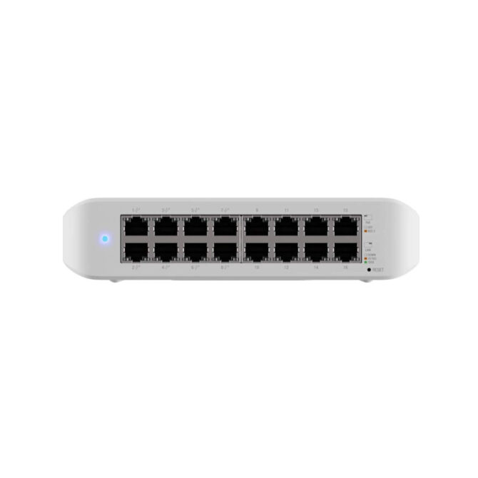 Ubiquiti UniFi Managed 16-port Gigabit Switch, 8-port PoE+, 45W (USW-LITE-16-PoE)